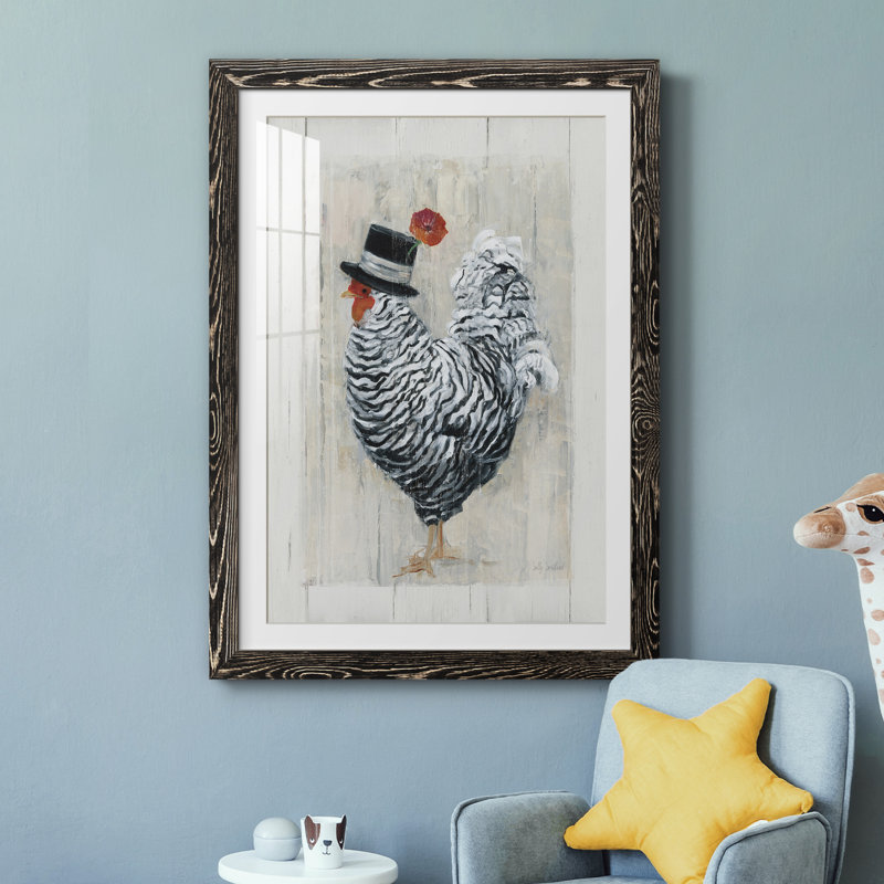 «Sunday Best Rooster», reproduction sur papier encadrée, Noir, H 31,5 po x l 23,5 po x P 1,5 po