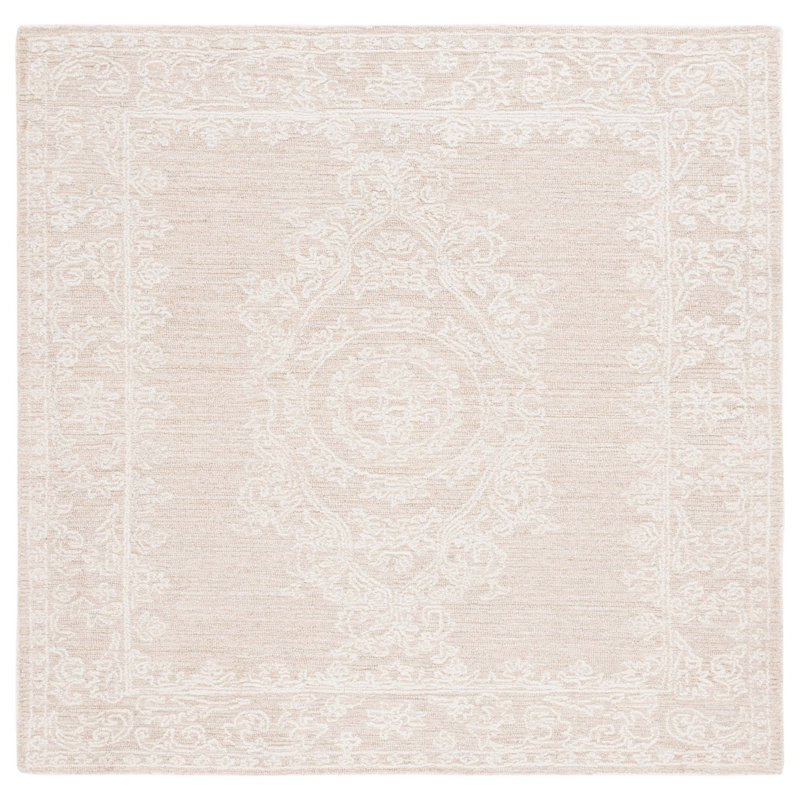 Tapis traditionnel oriental en laine, Carré 6 pi