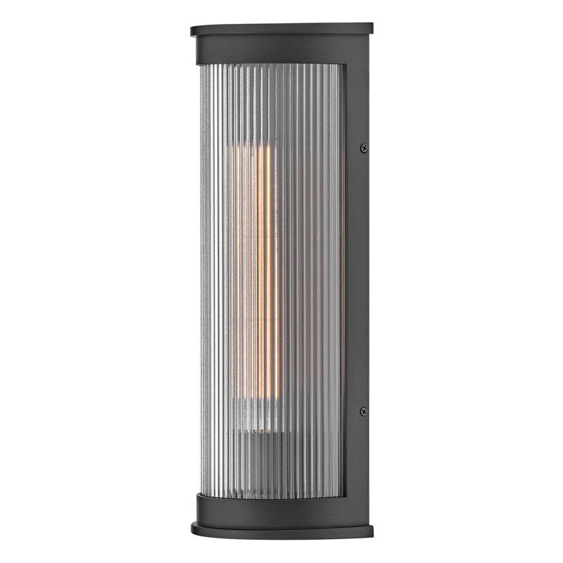 Hinkley Bluffton Medium Wall Mount Lantern, Down, 17" Height, Black