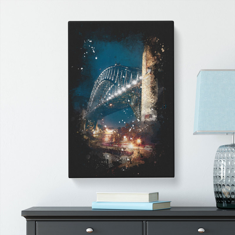 Sydney Harbour Bridge Australia Abstract - Wrapped Canvas, 76cm H x 50cm W x 3cm D