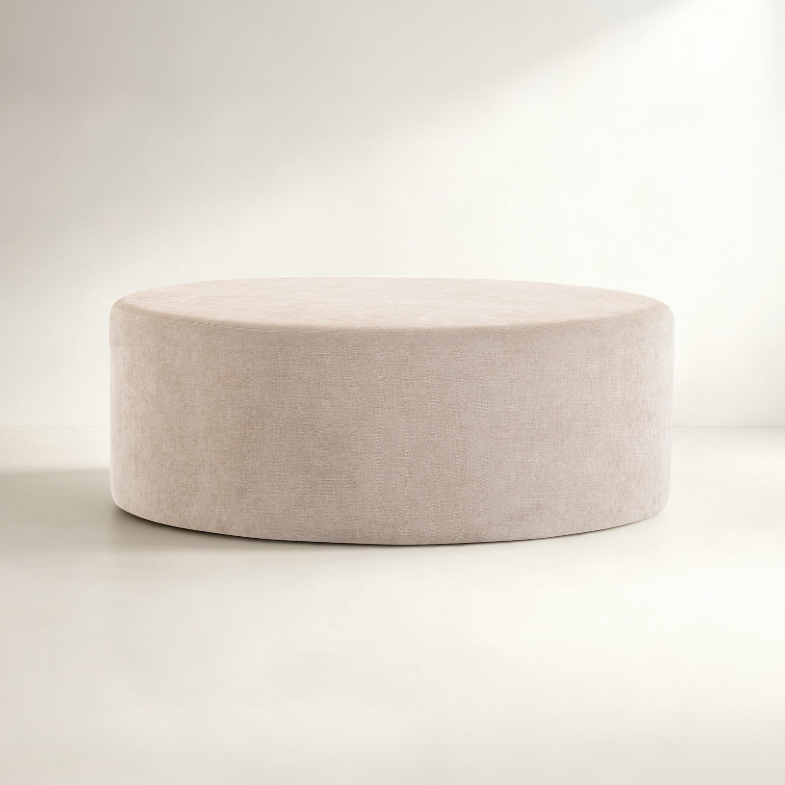 Soma Upholstered Ottoman, 14.6" H x 36.6" W x 36.6" D, Flax-colored