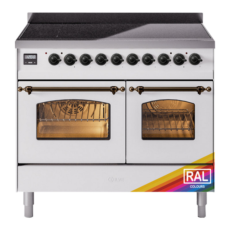 ILVE Nostalgie II Series 40 inch Induction Range with 6 Induction Elements (Glass Door), RAL/Bronze