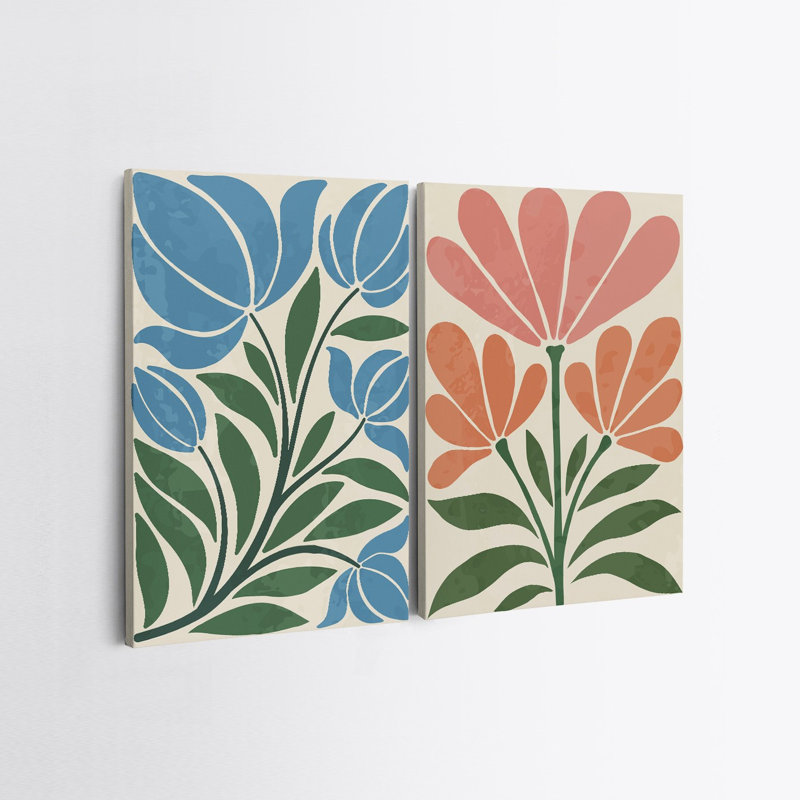Peinture décorative sur toile (2 pièces), H 19,7 po x l 27,6 po