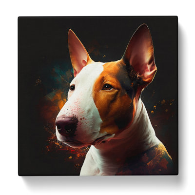 English Bull Terrier Digital - Wrapped Canvas