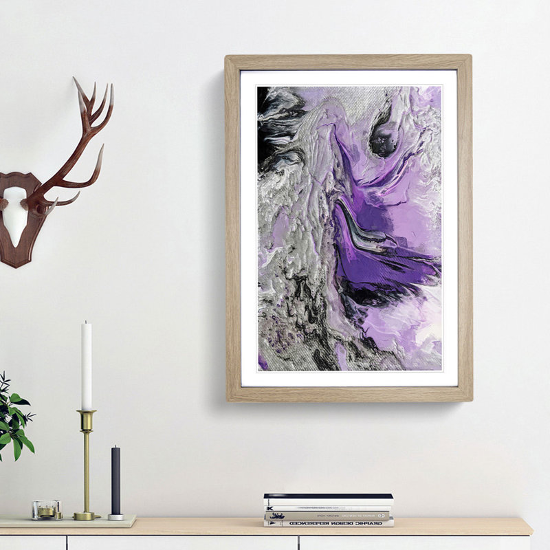 For an Angel in Abstract - Picture Frame Graphic Art Print, 48cm H x 36cm W x 2cm D, Oak Framed