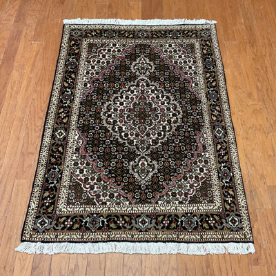  Handmade Tabriz Fish Design Wool Rug