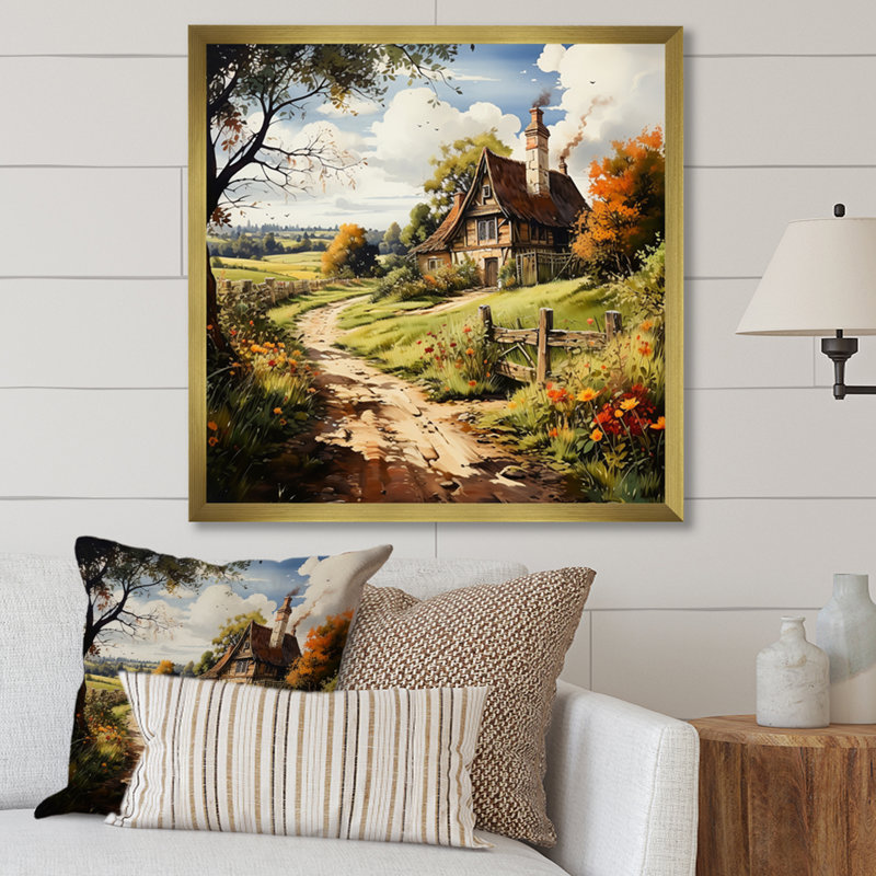 Countryside Rustic Farmhouse Summer II - Landscapes Canvas Prints, H 16 po x l 16 po x P 1 po, Cadre doré à une seule photo