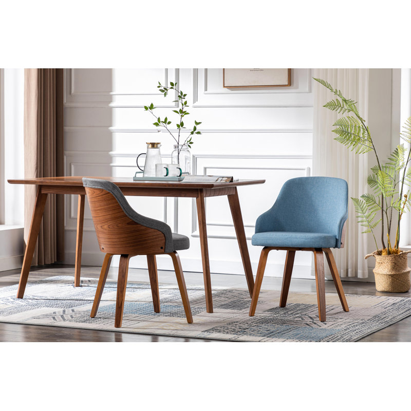 Chaise rembourrée en tissu Hye, Bleu