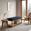 Charmant banc repose-pieds capitonné avec tablette de rangement - Mobilier d'appoint polyvalent pour la chambre à coucher, le vestibule et le salon-131633194