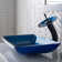 Galaxy Glass Rectangular Vessel Bathroom Sink with Faucet
