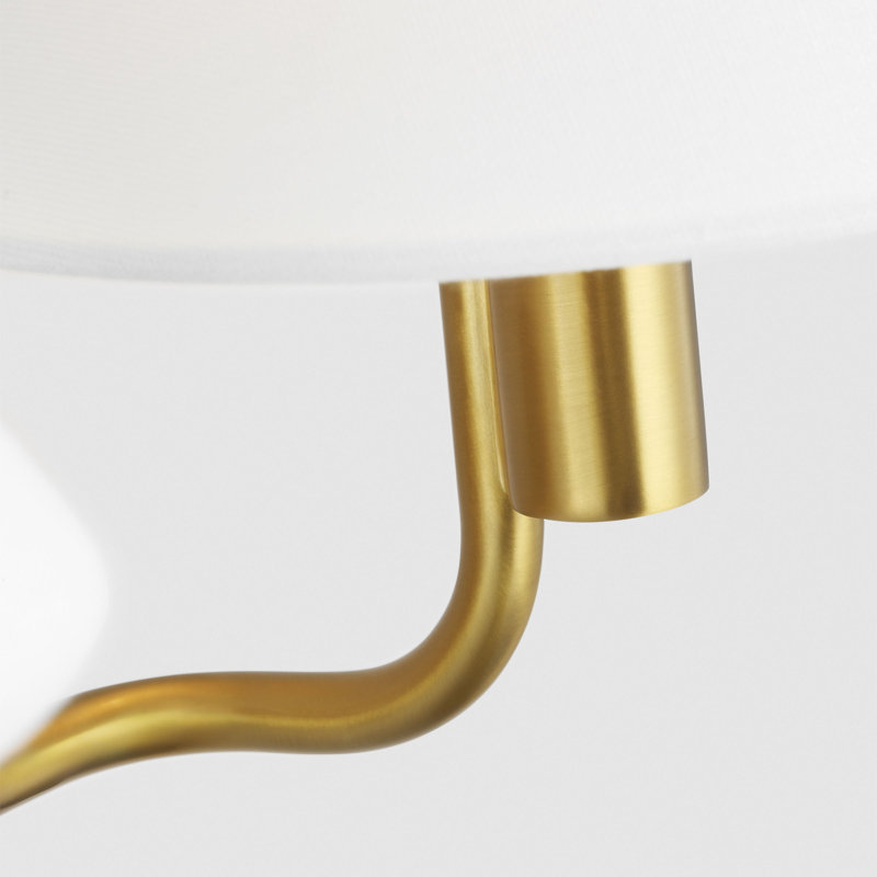 Sean Lavin Colfax Bathroom Bedroom Wall Fixture With White Linen Shade, Burnished Brass, 2 Lights