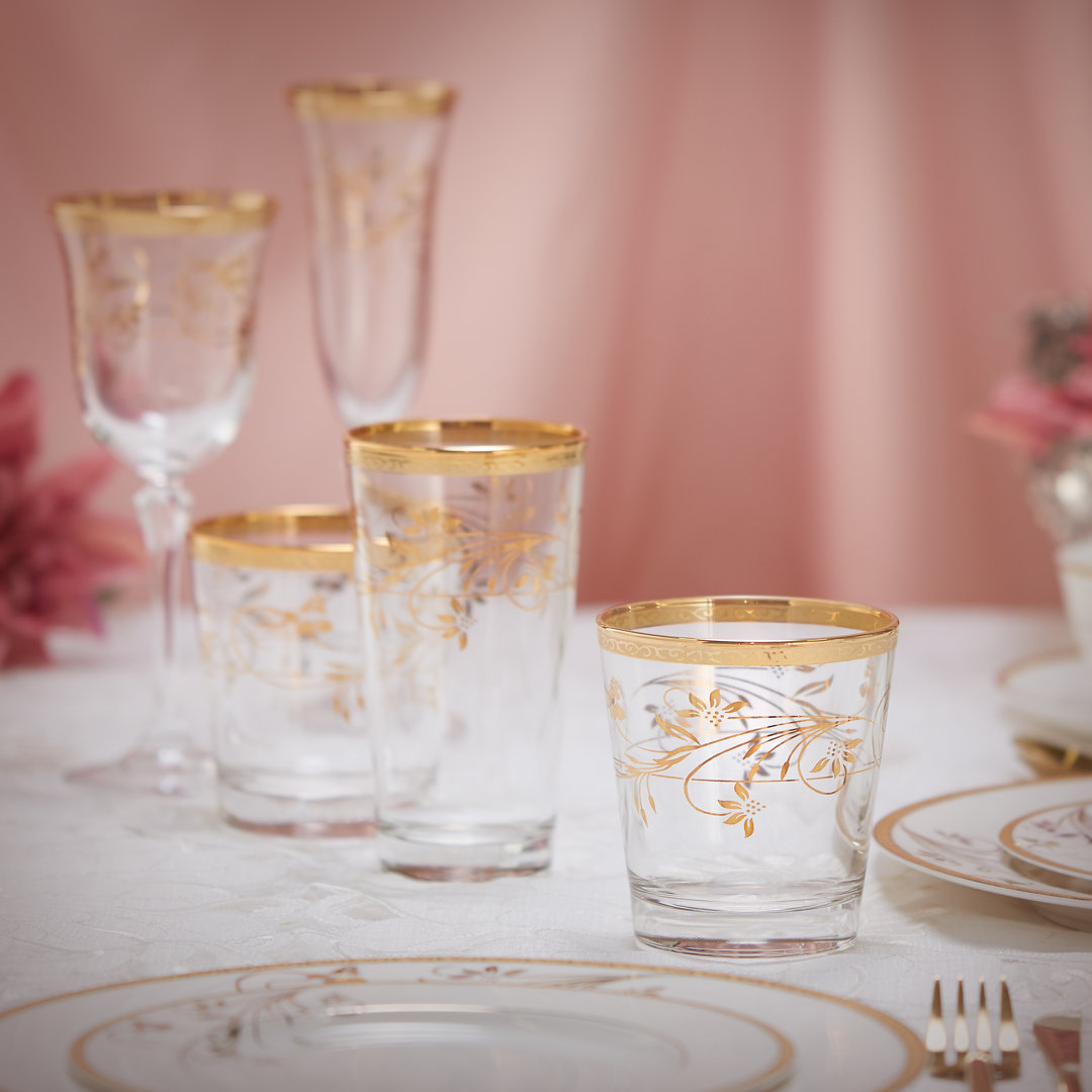 Rosalia 10oz. Crystal Double Old Fashion Set (Set of 4) Lorren Home Trends