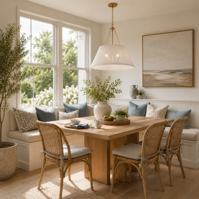 Ariette 22-in White Rattan Pendant