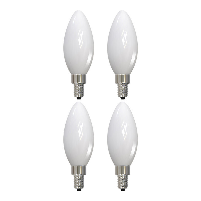 Milky White Dimmable LED Candelabra Bulbs, 4-Pack