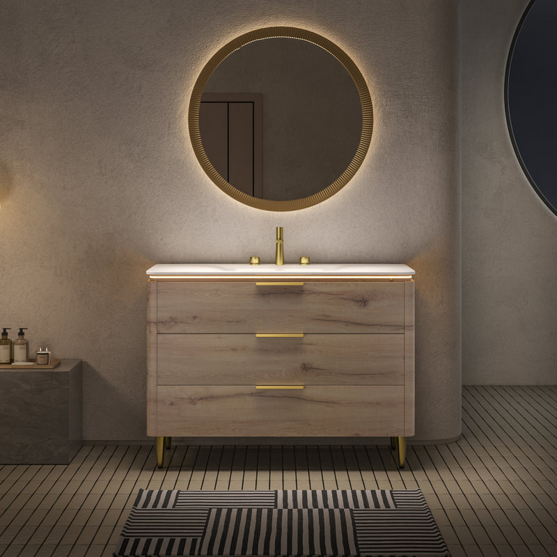 Meuble-lavabo de salle de bain Amara, Chêne, 48"
