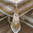 Hand Block Printed Cotton Tablecloth – Peach & Green Motif, Jarokha, Pink-1517468181