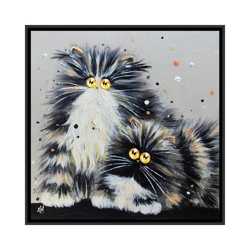 Rodney and Dave par Kim Haskins - reproduction d'art, H 18 po x l 18 po x 1,5 po, Toile avec cadre noir, Pas de tapis