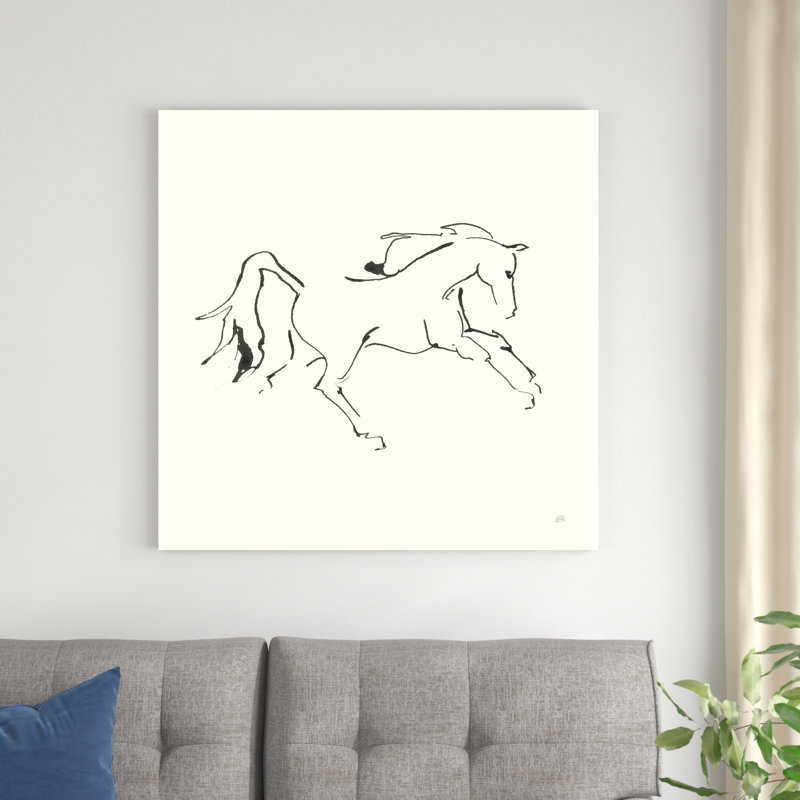 «Line Horse VII» par Chris Paschke, reproduction d'art sur toile tendue, H 36 po x l 36 po