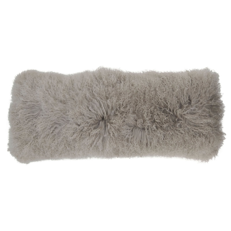 Iyana Wool Throw Pillow, 14"H x 36"W, Gray