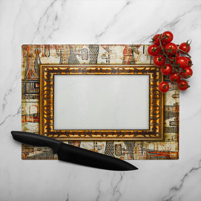 Rustic Egyptian Frame Glass Chopping Board