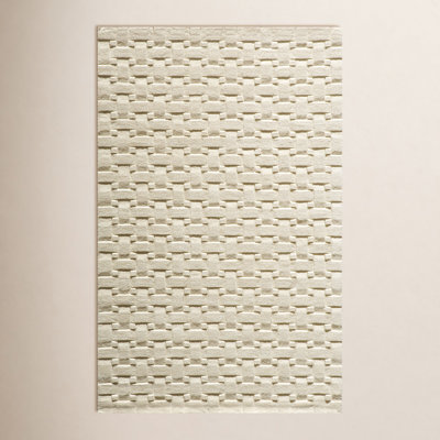 Carissa Ivory Hand-Tufted Geometric Wool Rug