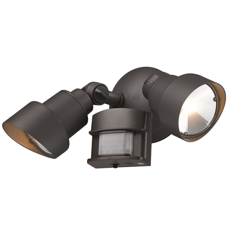 Mckeehan 24-Watt LED Outdoor Security Spot Light with Motion Sensor, Architectural Bronze