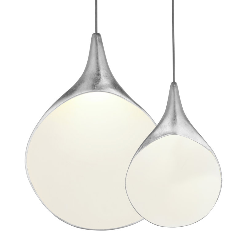 Nove Ceramica 1-Light Pendant, 12.5" H x 8" W x 1.75" D, Silver