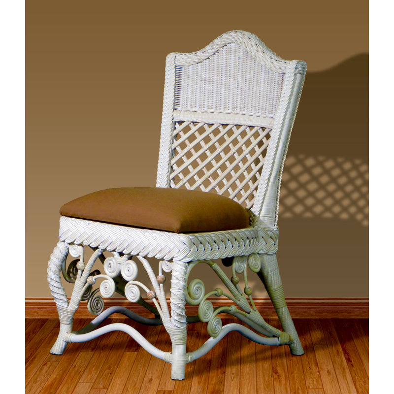 Chaise rembourrée Stennett, Spectre sésame Sunbrella® tissé uni, Blanc délavé