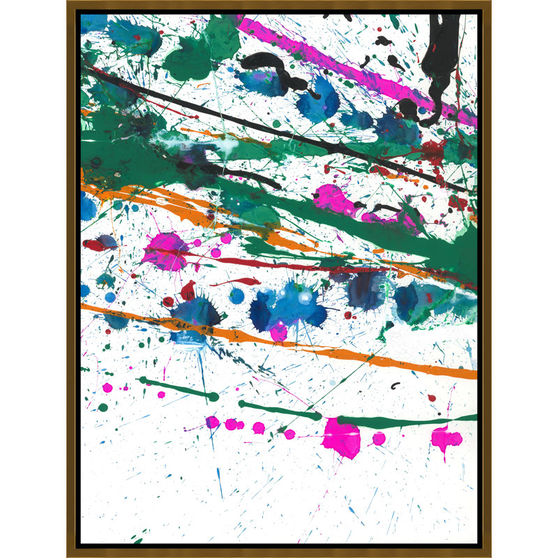 «Winding Colors IX» par Danielle Davis - peinture sur toile à cadre flottant, Couche de verre