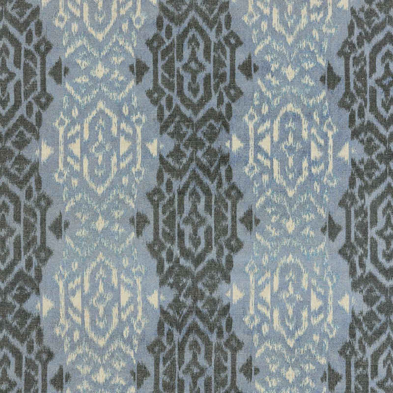 La Boheme Cotton Blend Fabric, Indigo/Gray