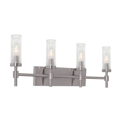 F313B0D1EB8D4FC9A2589DDB21886197 Huntington 30" Four-Light Medium Base Vanity, Satin Nickel
