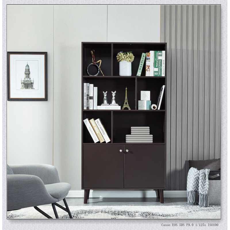 Bookcase, Bookshelf with Doors, Coffee