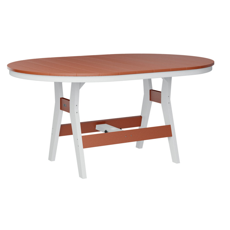 Berlin Gardens Harbor Regular With White Base 64″ Oblong Table, 38.87" H x 64" W x 44" D, Mango Orange