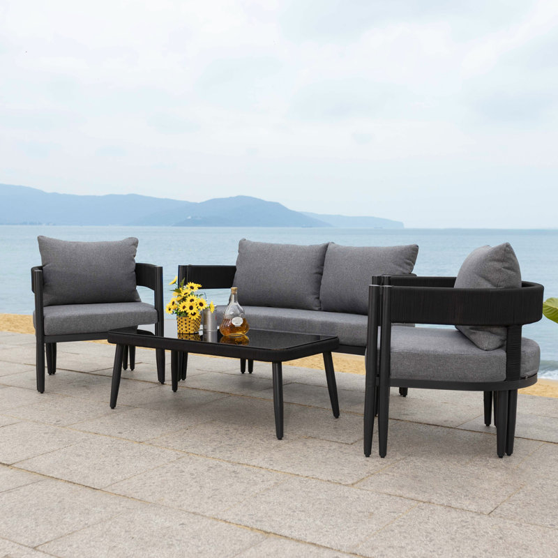 Viola 4 Piece Conversation Set, Gray