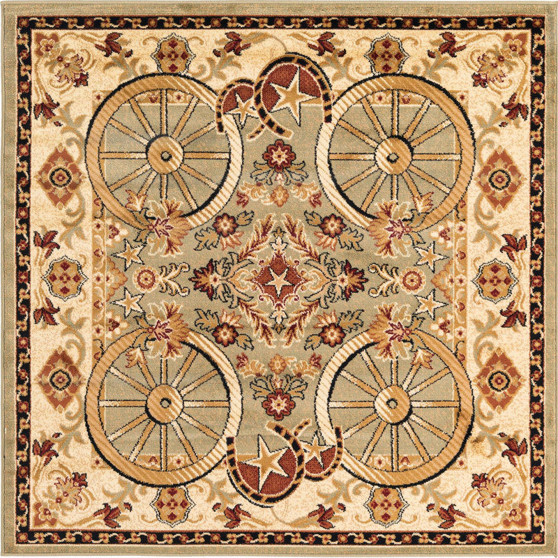 Athallia Oriental Indoor Rug, Square 5'3"