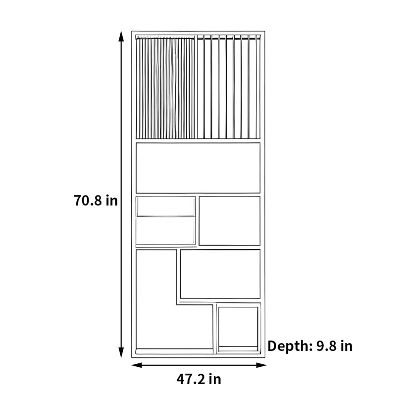 Markus, (5 tablettes) H 70,8 po x l 47,2 po x P 9,8 po