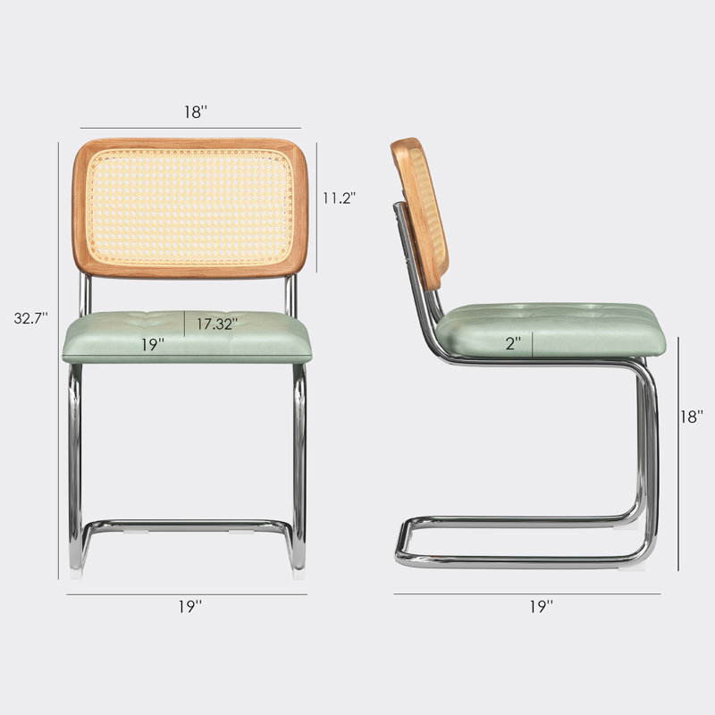 Crumley Upholstered Dining Chair , Silver, Green