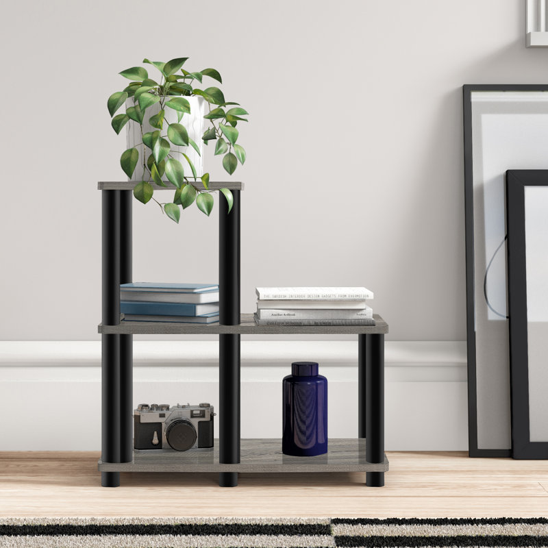 Asid Step Bookcase, French Oak Gray/Black