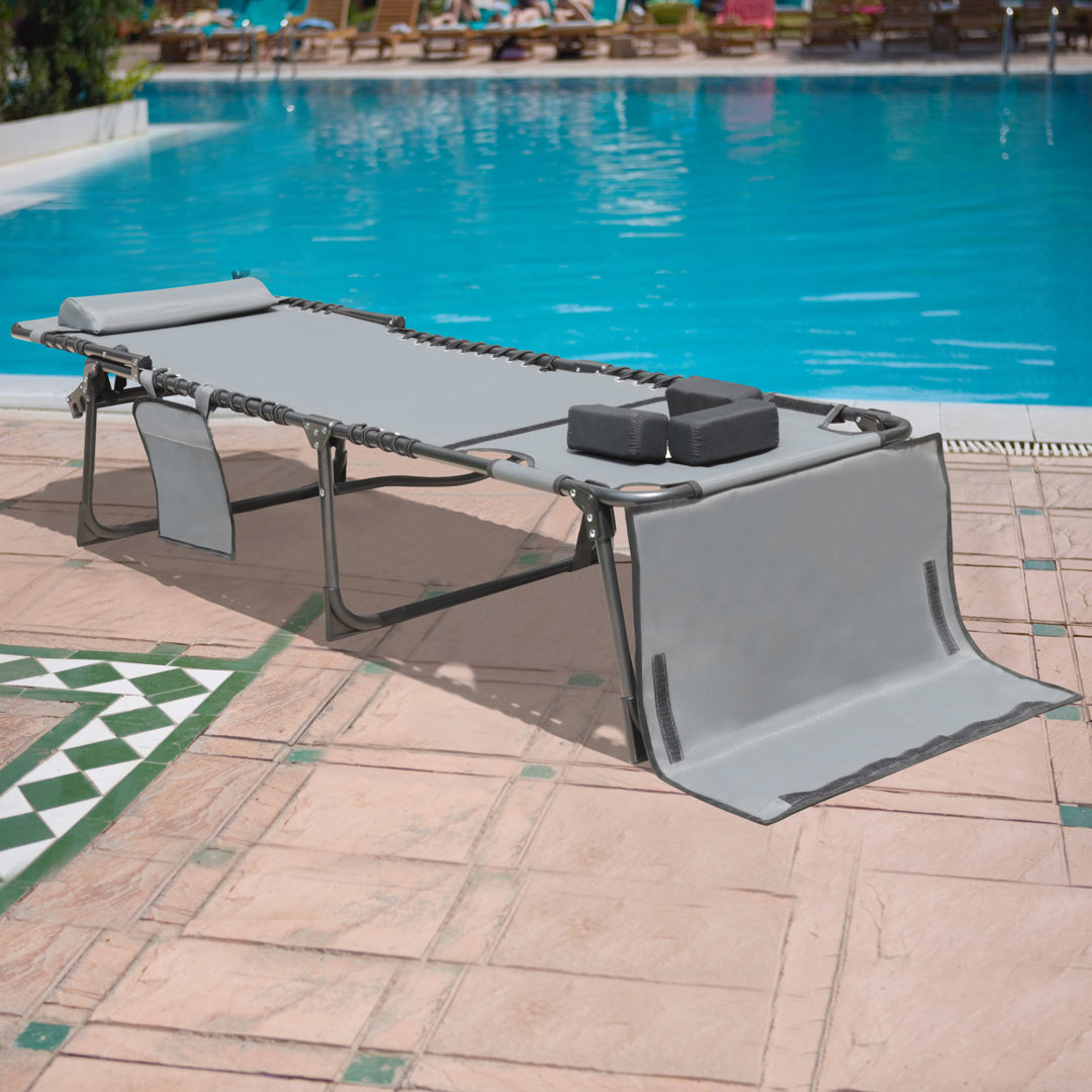 Jenning Outdoor Metal Chaise Lounge , Cushion Included Freeport Park® 