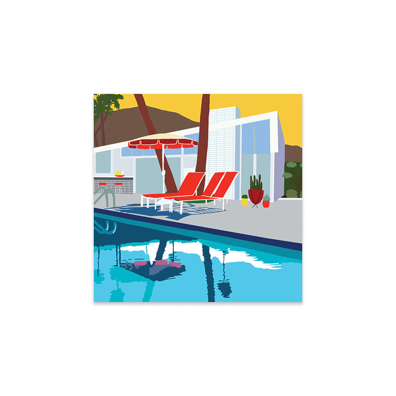 " Pool Lounge II " by Jen Bucheli, 24" H x 24" W x 0.25" D