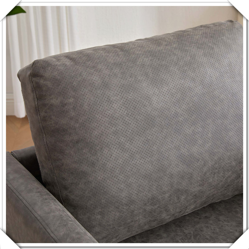 Fauteuil d'appoint rembourré carré pivotant à 360 degrés, Gris
