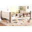 Lit double pleine grandeur avec bibliothèques de rangement, lit en bois massif pour enfants avec de jolis escaliers et garde-corps, aucun sommier nécessaire, beige-275433894-275433891