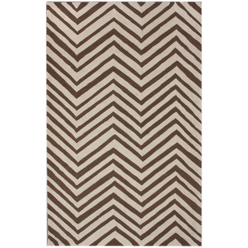 Tapis beige à chevrons Wolfenbarger, Rectangle 7'6" x 9'6"