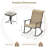 3 PCS Patio Rocker Set with High Backrest & Wood-Plastic Tabletop Coffee Table