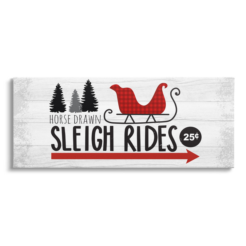 «Sleigh Rides» Rustic Grain, Toile tendue, H 10 po x l 24 po x P 1,5 po