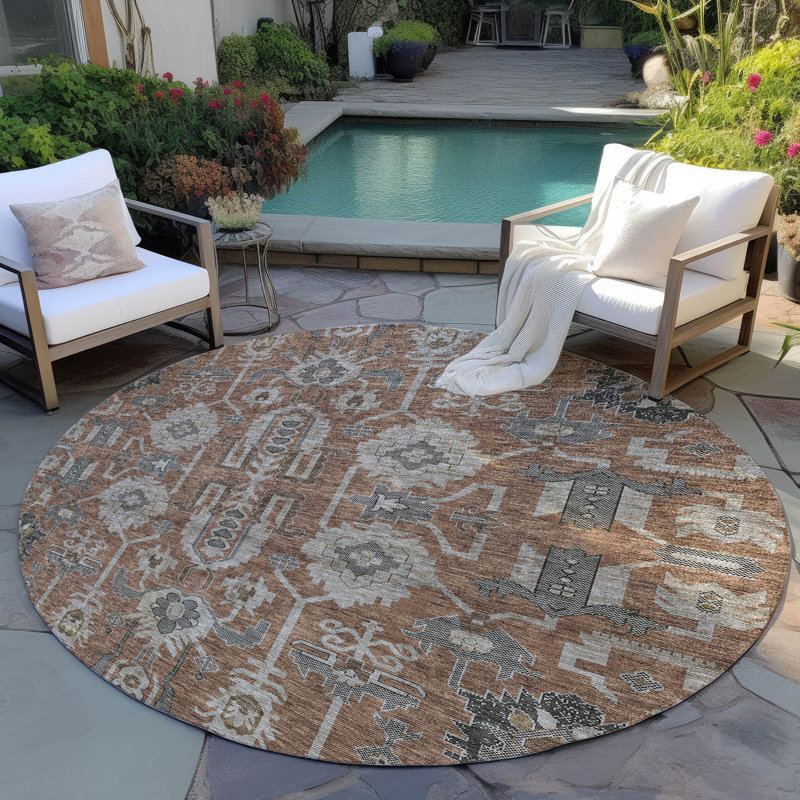 Tapis intérieur / extérieur Myda, Rond 8 pi