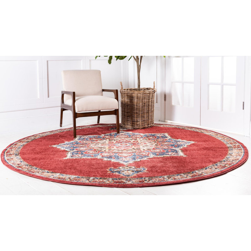 Tapis oriental bourgogne Edens, Rond 7 pi