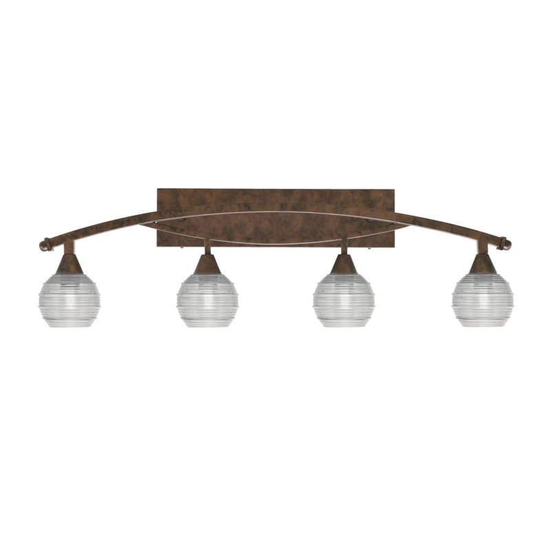 Bow 4 Light Bath Bar, Light Gray, Bronze