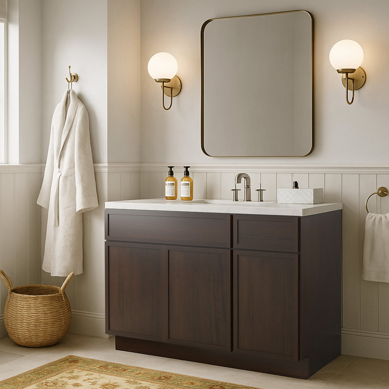 45'' Single Bathroom Vanity Base Only, Brown