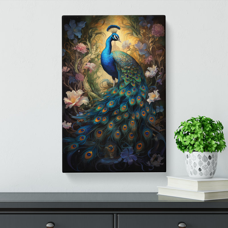 Peacock Baroque - No Frame Print, 76cm H x 50cm W x 3cm D